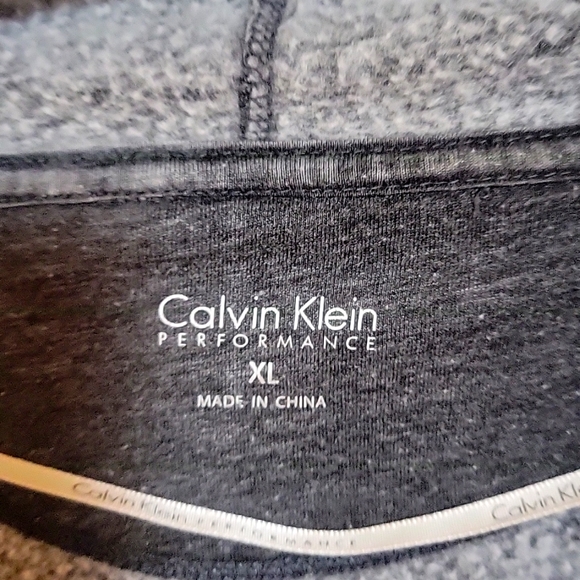 Calvin Klein Dark gray sweatshirt material asymmetrical jacket - Picture 3 of 4